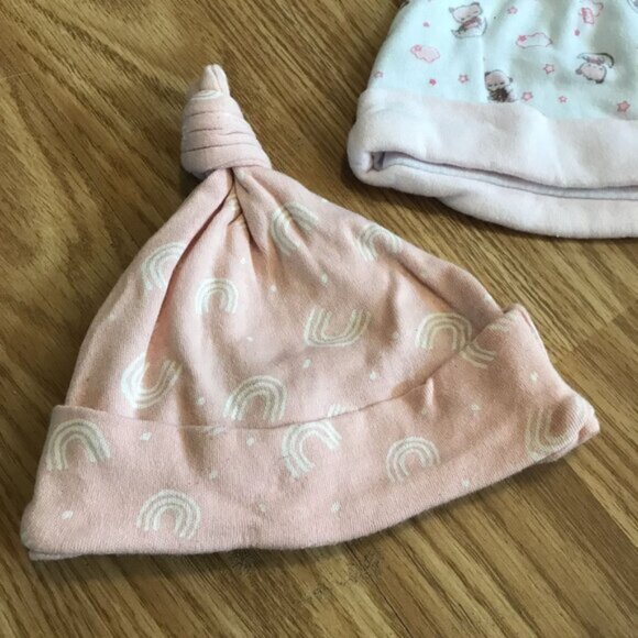 Adorable Baby Hats  Headbands Bundle Cotton 0-9M Lot - Picture 4 of 10